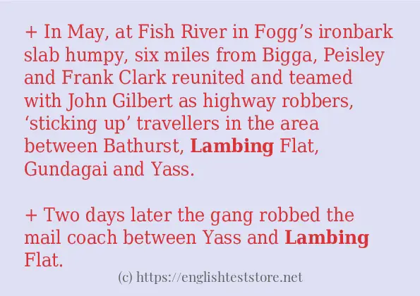 lambing - some sentence examples