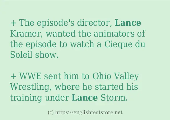 lance in-sentences lance in-sentences
