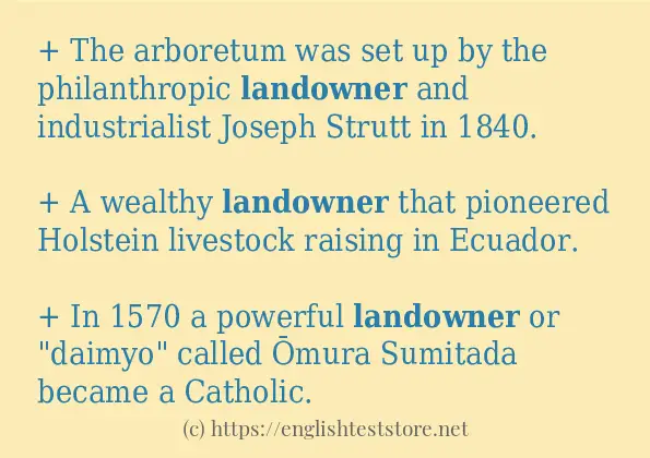 landowner use in-sentences