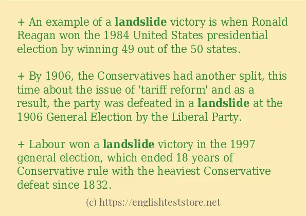 landslide - example sentences