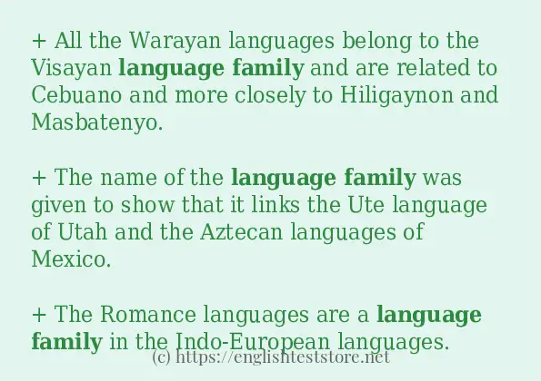 language family how to use in sentences