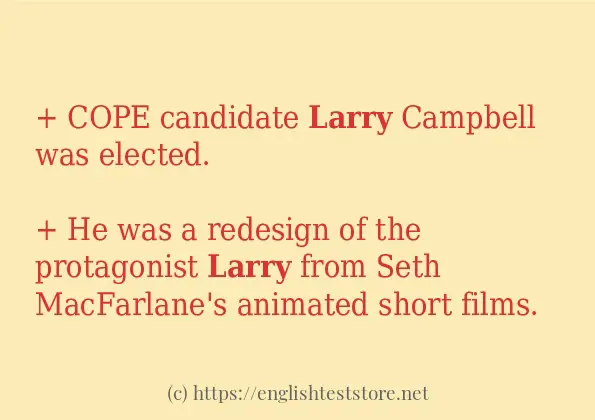 larry - some sentence examples