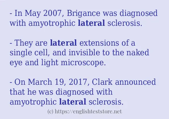 lateral - sentence examples