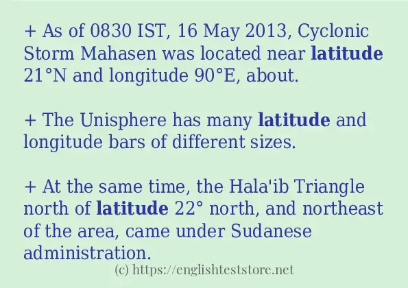 latitude how to use in sentences