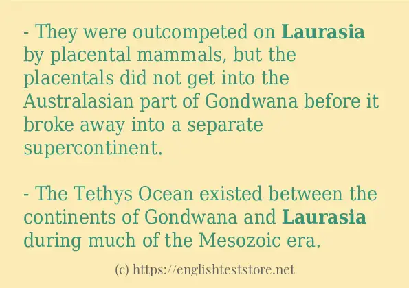 laurasia in sentences?