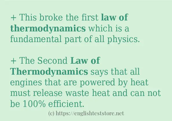 law of thermodynamics in-sentences