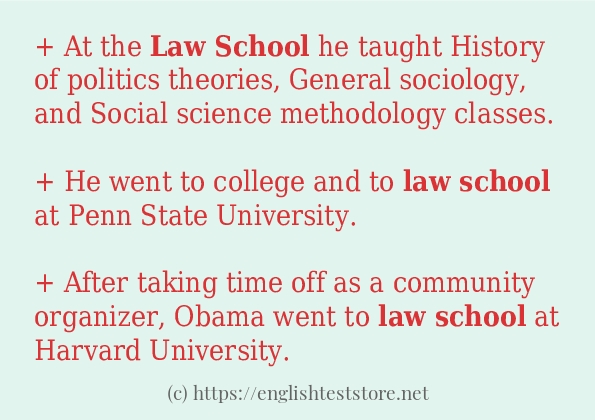 law school - sentence examples