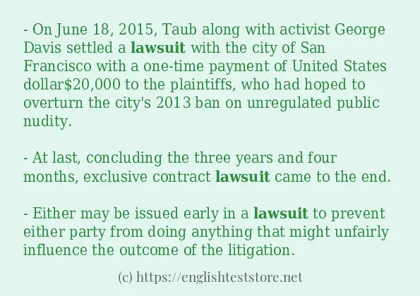 lawsuit how to use in sentences