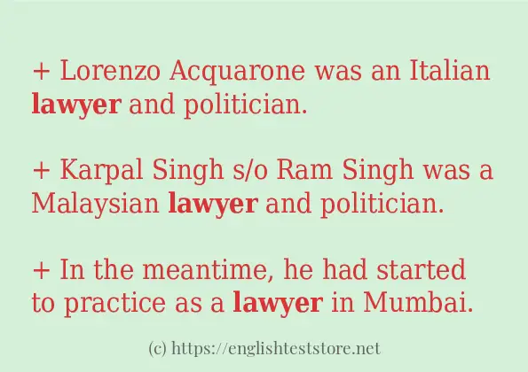 lawyer - example sentences