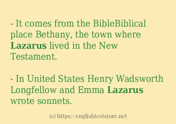 lazarus how to use in sentences