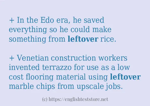 leftover use in-sentences