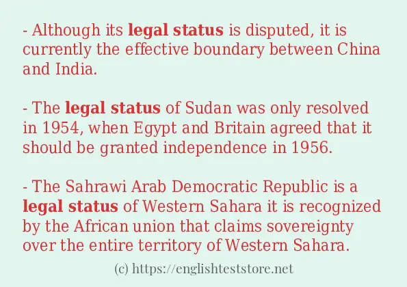 legal status how to use in sentences