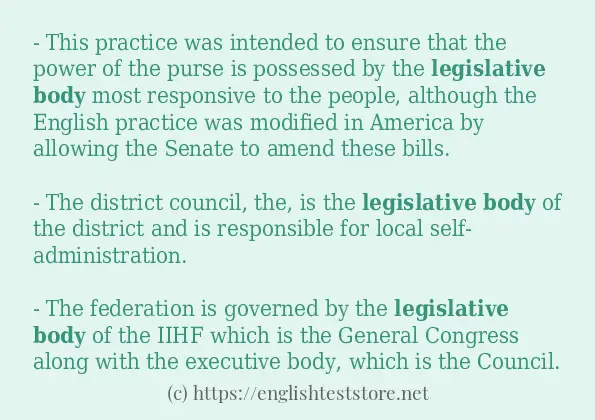 legislative body some ways to use