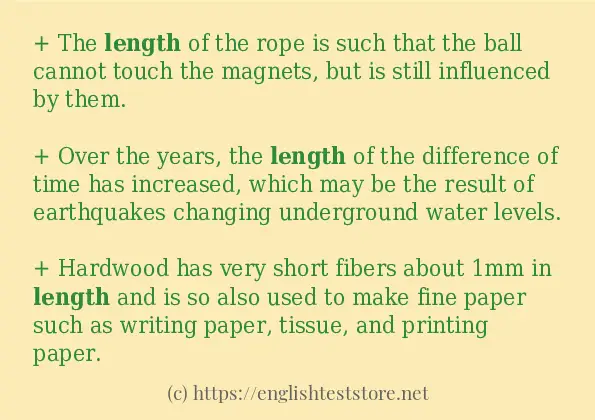 length some example sentences