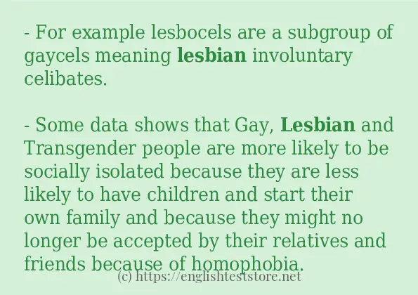 lesbian - example sentences