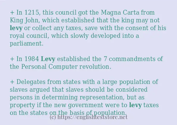 levy some ways to use