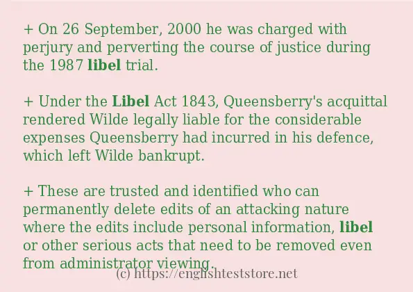 libel some example sentences