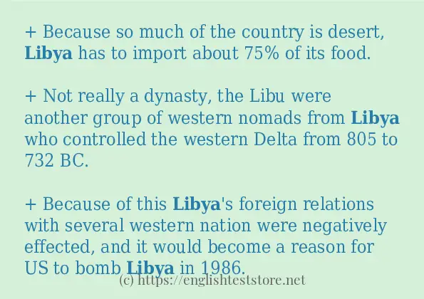 libya in sentences?