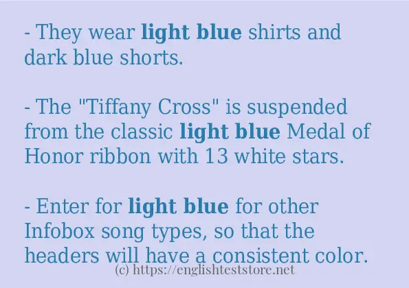 light blue some example sentences