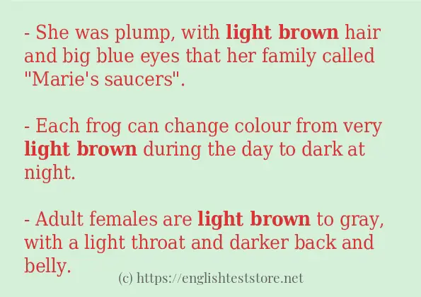 light brown - some sentence examples