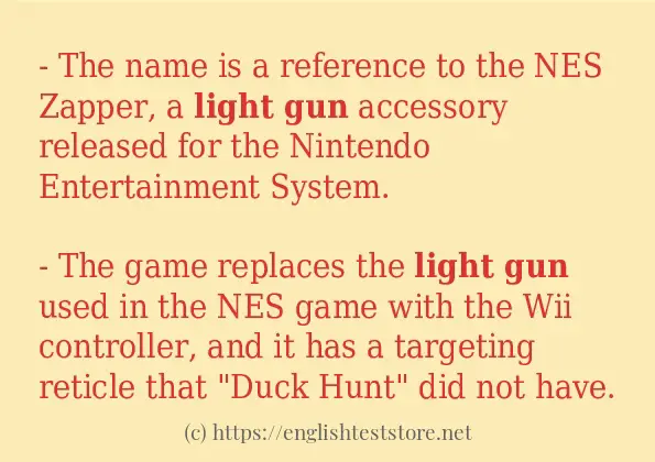 light gun example in sentences