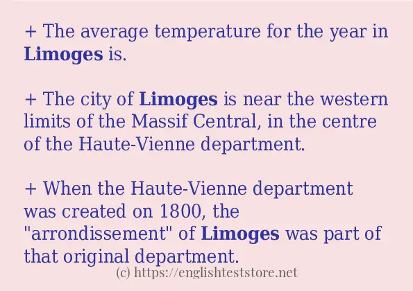 limoges in-sentences