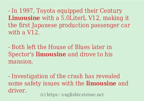 limousine - example sentences
