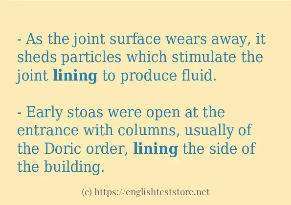 lining in-sentences