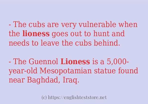 lioness use in-sentences lioness use in-sentences