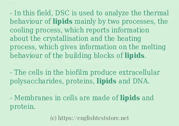 lipids some example sentences