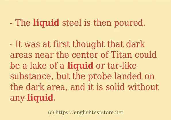 liquid in-sentences