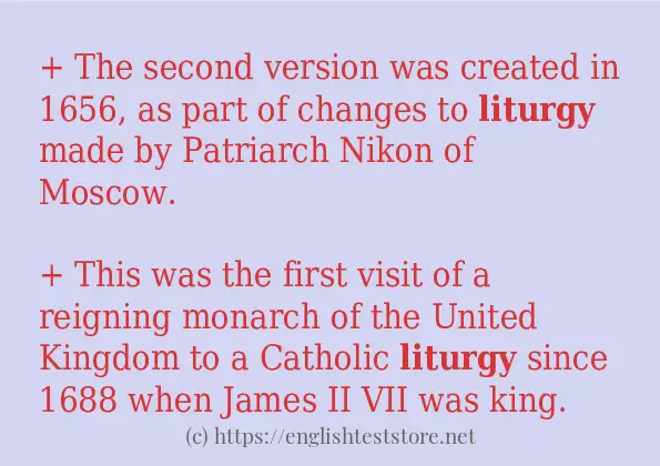 liturgy in sentences?