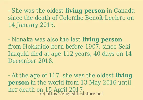 living person how to use in sentences