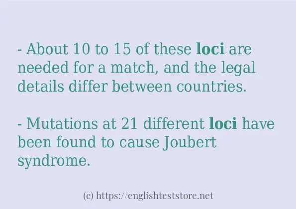 loci use in sentences