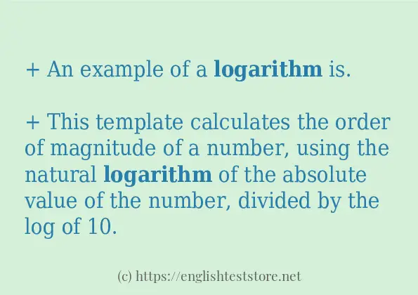 logarithm use in sentences