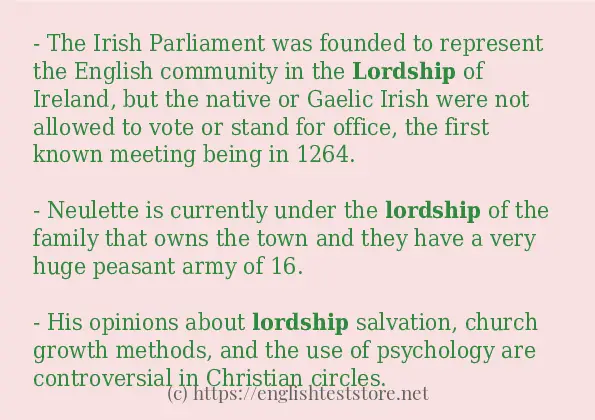 lordship some ways to use