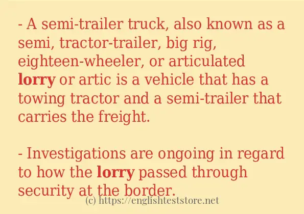 lorry how to use in sentences
