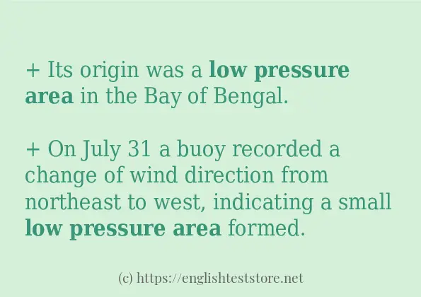 low pressure area - example sentences