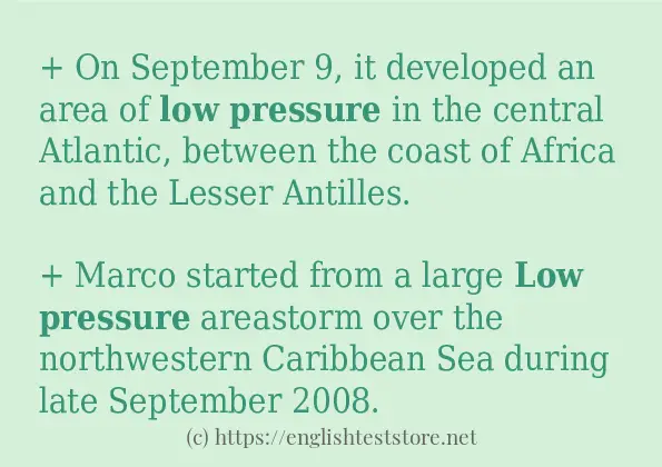 low pressure - example sentences