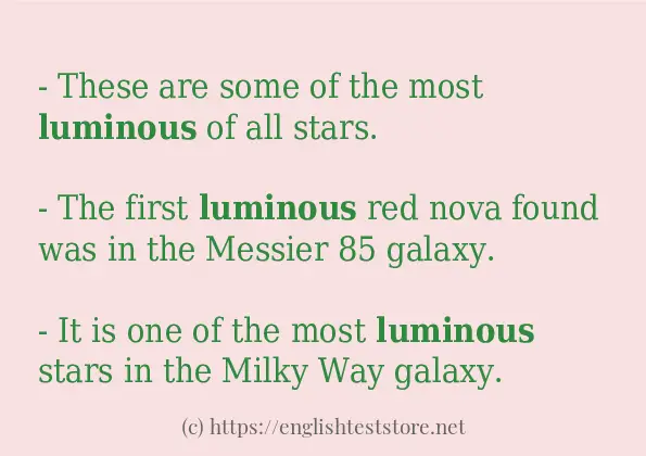 luminous use in sentences luminous use in sentences