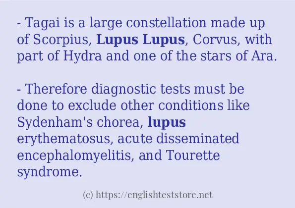 lupus example in sentences