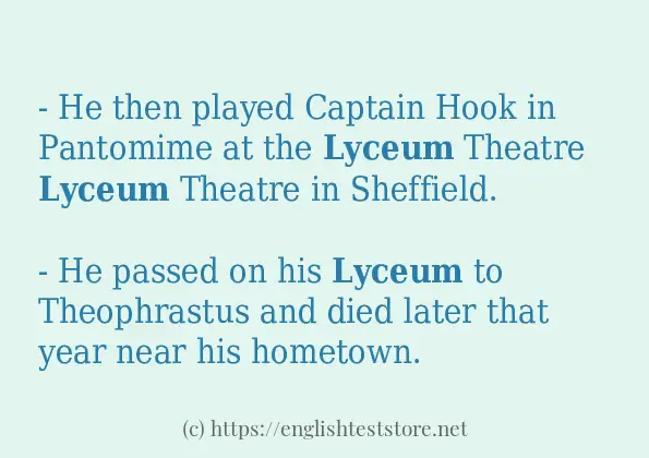 lyceum - sentence examples
