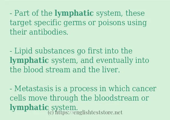 lymphatic in sentences?