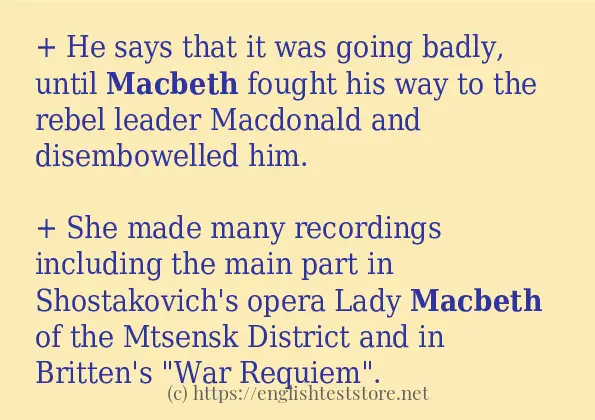 macbeth how to use in sentences