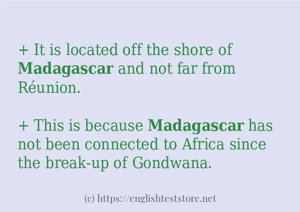 madagascar some example sentences