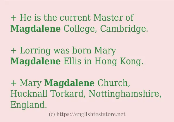 magdalene in-sentences