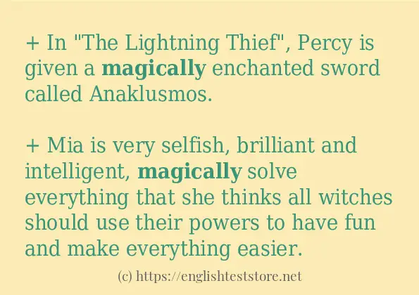 magically - some sentence examples