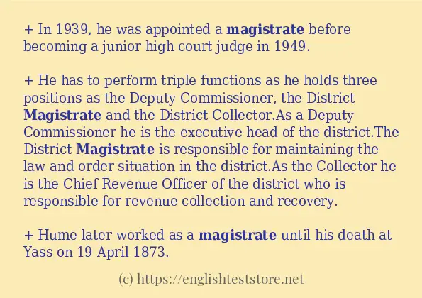 magistrate - sentence examples