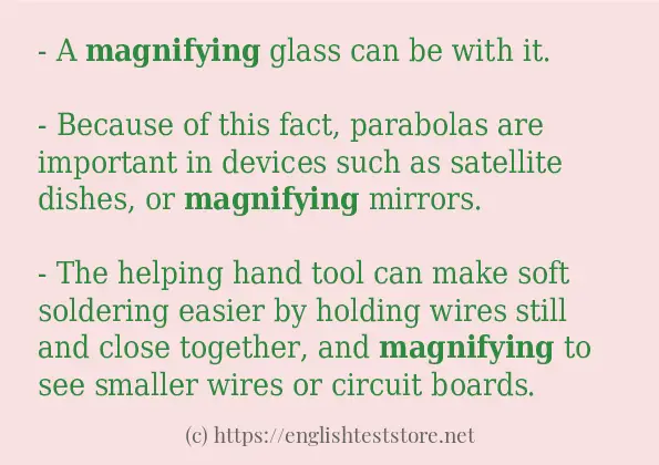 magnifying example in sentences