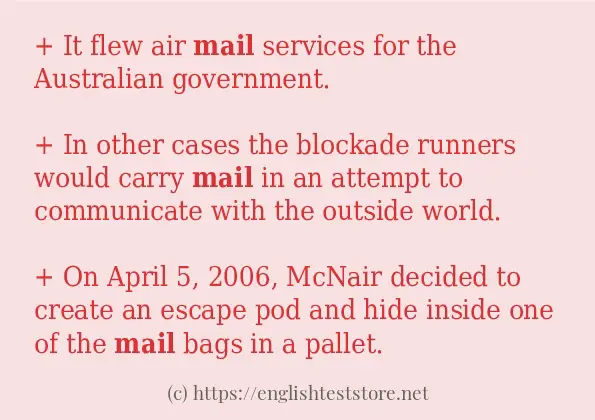 mail in sentences?